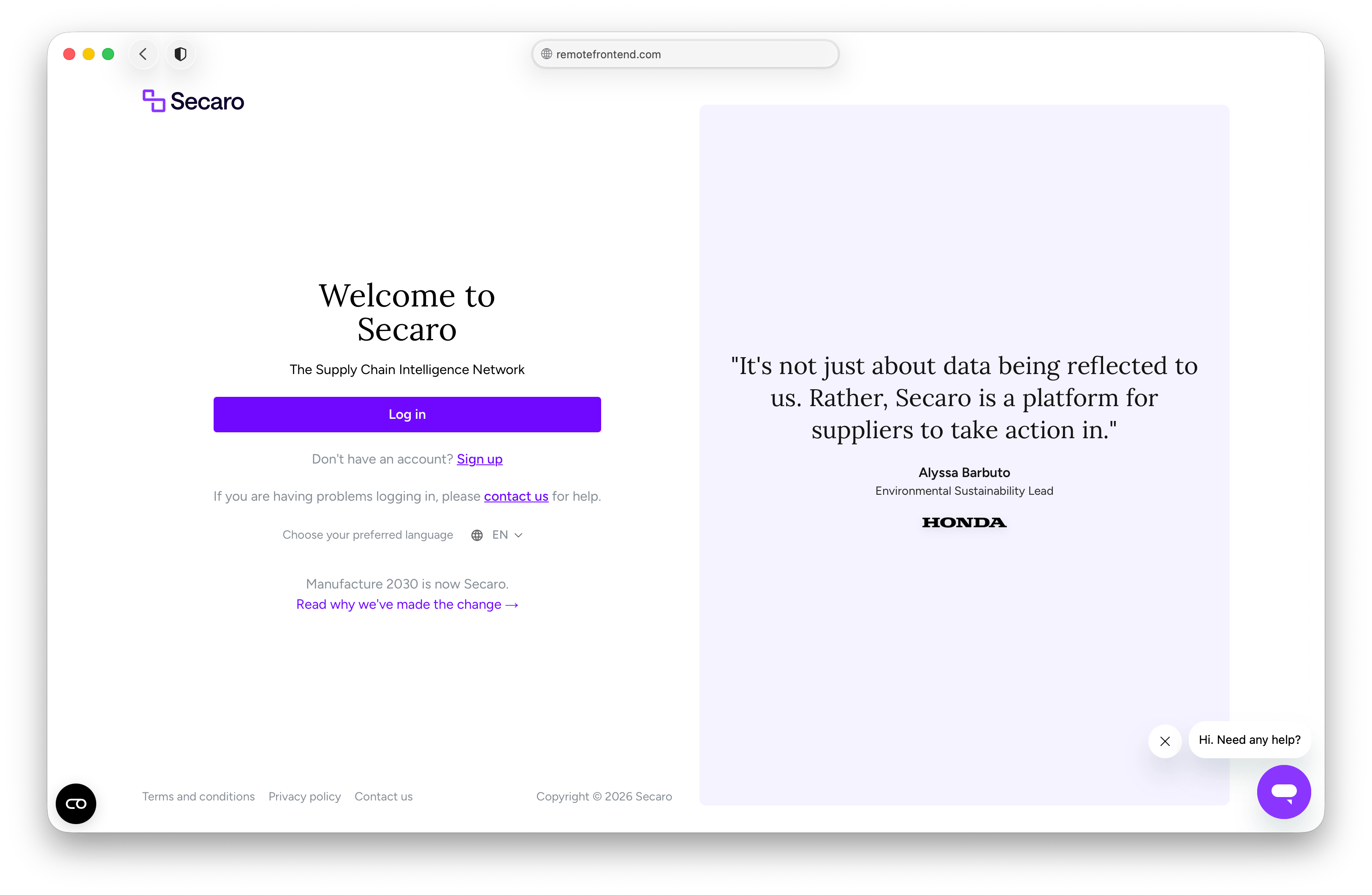Secaro — Supply Chain Platform